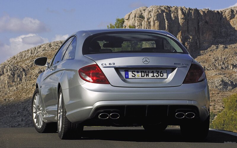 silver mercedes-benz cl63 amg