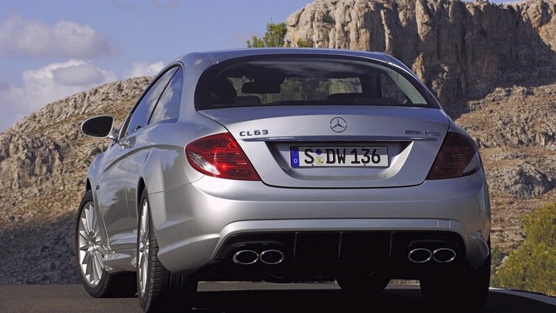 Silver Mercedes-Benz CL63 AMG