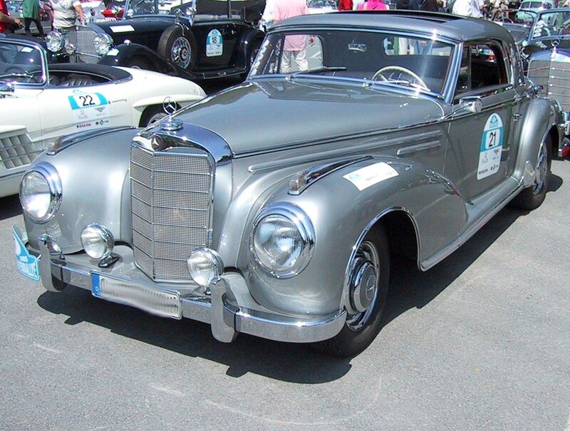 Silver Mercedes-Benz classic car