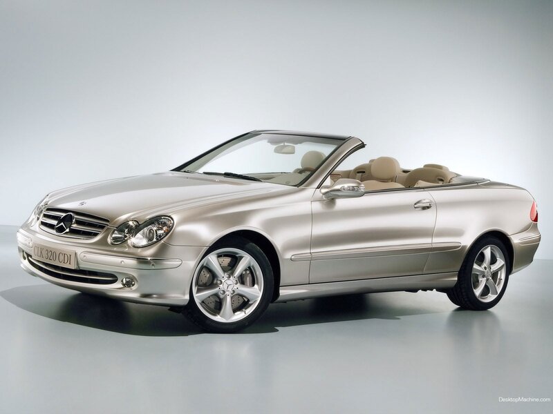 silver mercedes-benz clk convertible