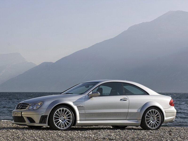 Silver Mercedes-Benz CLK55 AMG