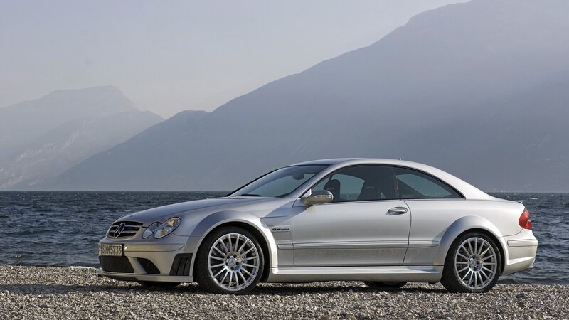 Silver Mercedes-Benz CLK63 AMG