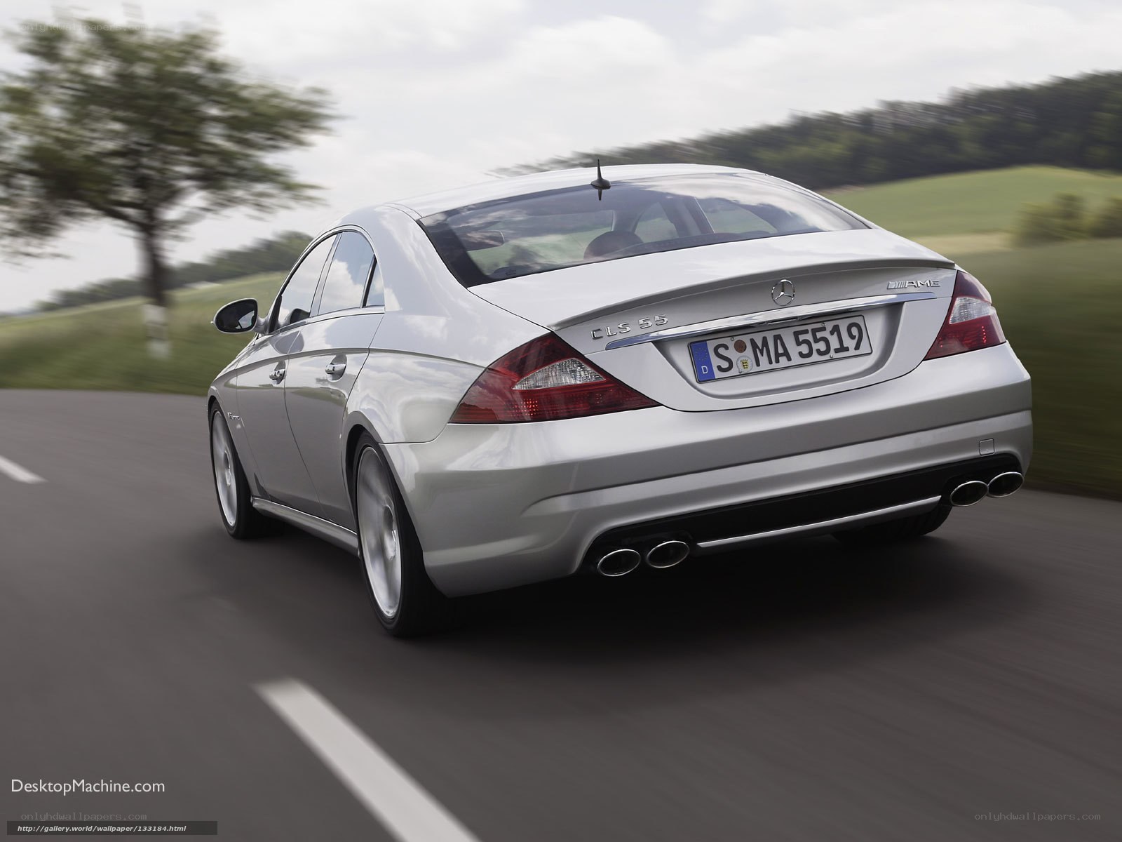 Silver Mercedes-Benz CLS 55 AMG