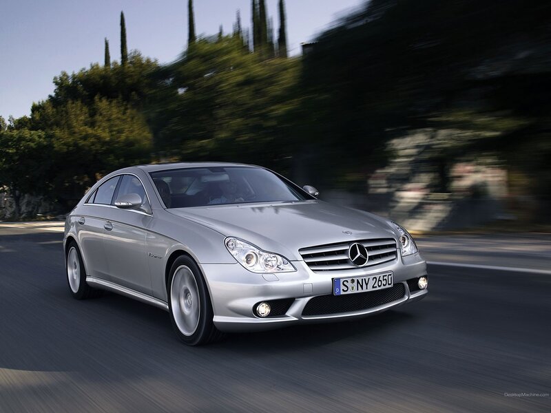 silver mercedes-benz cls driving