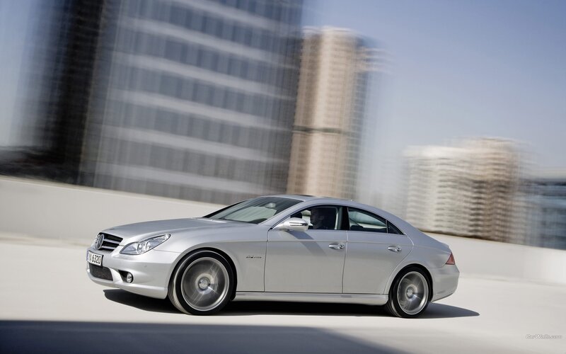 silver mercedes-benz cls driving
