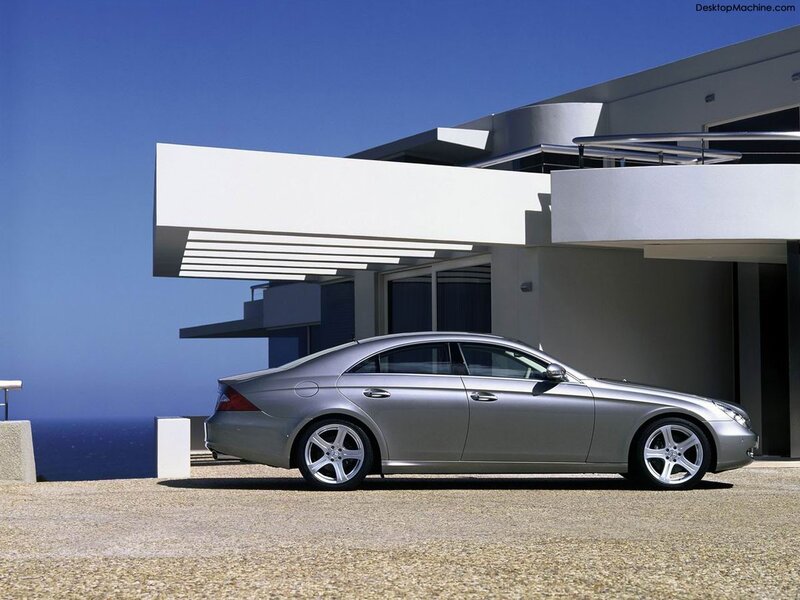 Silver Mercedes-Benz CLS parked