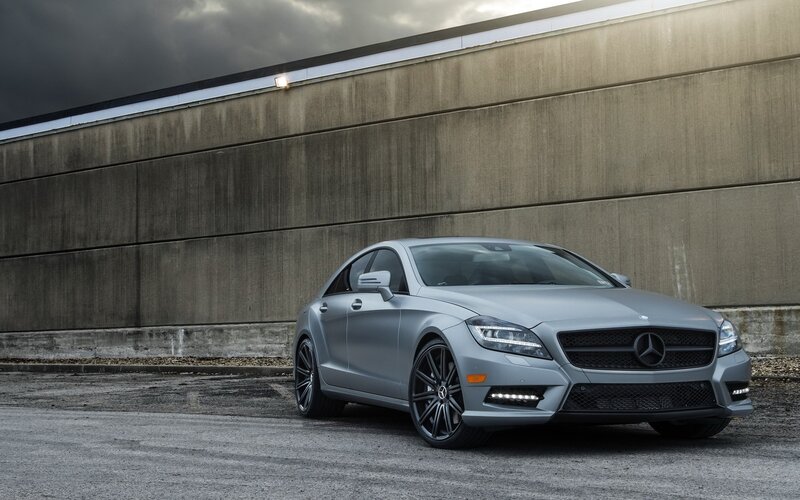 Silver Mercedes-Benz CLS parked