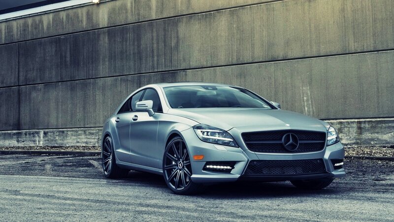 Silver Mercedes-Benz CLS parked
