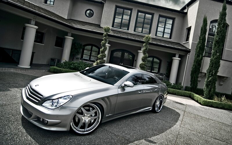 silver mercedes-benz cls parked outside