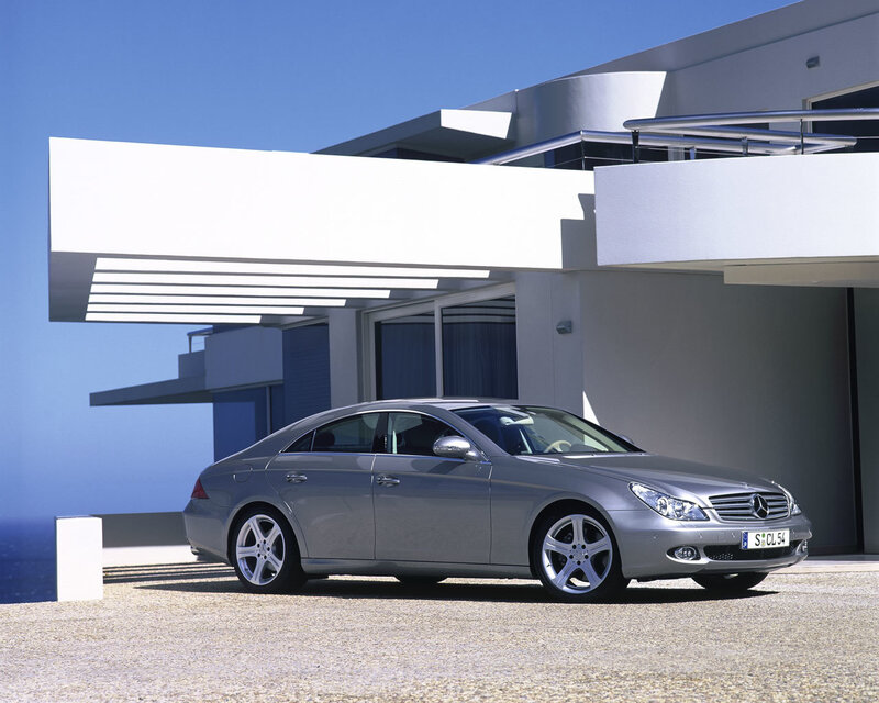 Silver Mercedes-Benz CLS parked outside