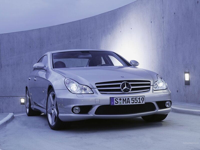 Silver Mercedes-Benz CLS parked