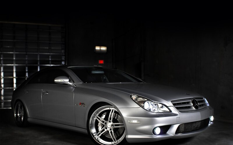 silver mercedes-benz cls55 amg