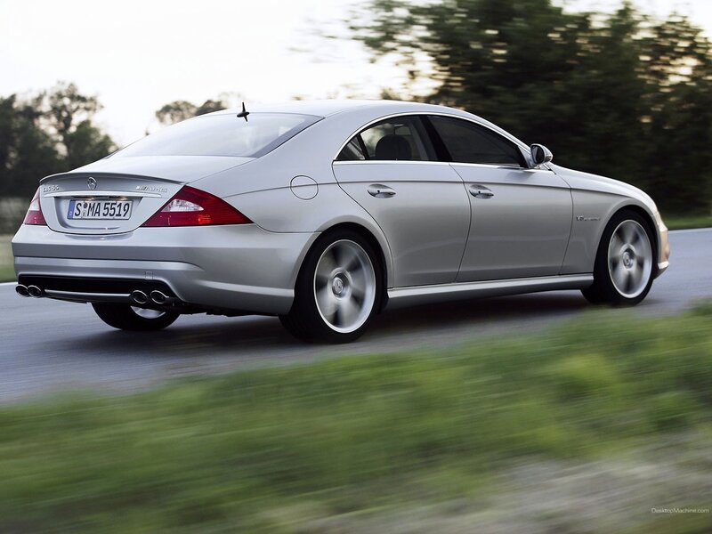 silver mercedes-benz cls55 in motion