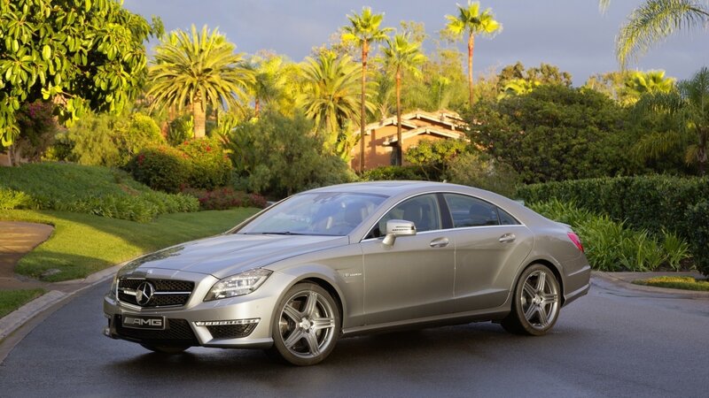 Silver Mercedes-Benz CLS63 AMG