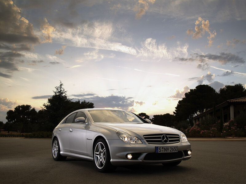 Silver Mercedes-Benz CLS63 AMG