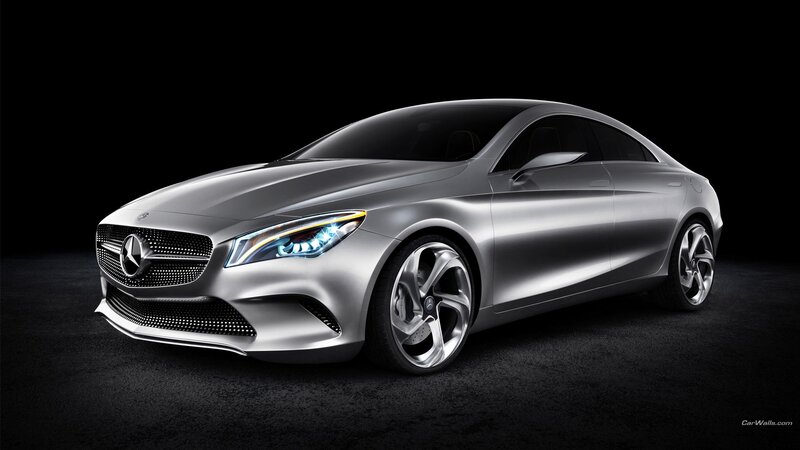 Silver Mercedes-benz Concept Car — Dramatic, 3d Render, Headlights