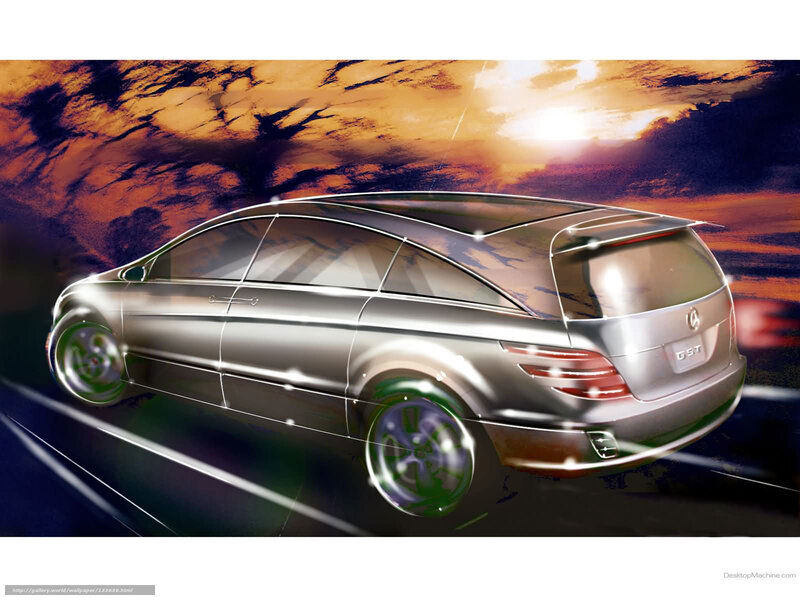 Silver Mercedes-Benz Concept Car — Dramatic, Sunset