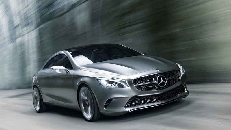 Silver Mercedes-benz Concept Car — Dynamic, 3d Render, Grille