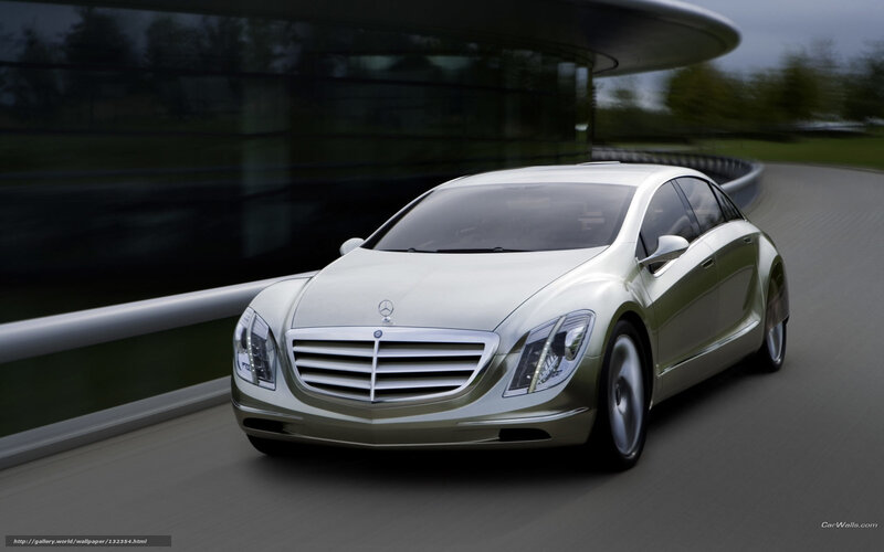 Silver Mercedes-benz Concept Car — Dynamic, 3d Render, Road