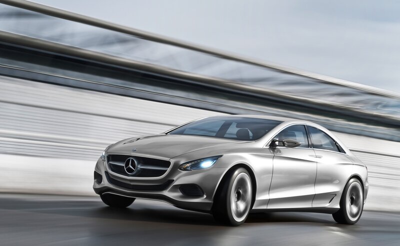 Silver Mercedes-benz Concept Car — Dynamic, Photograph, Road