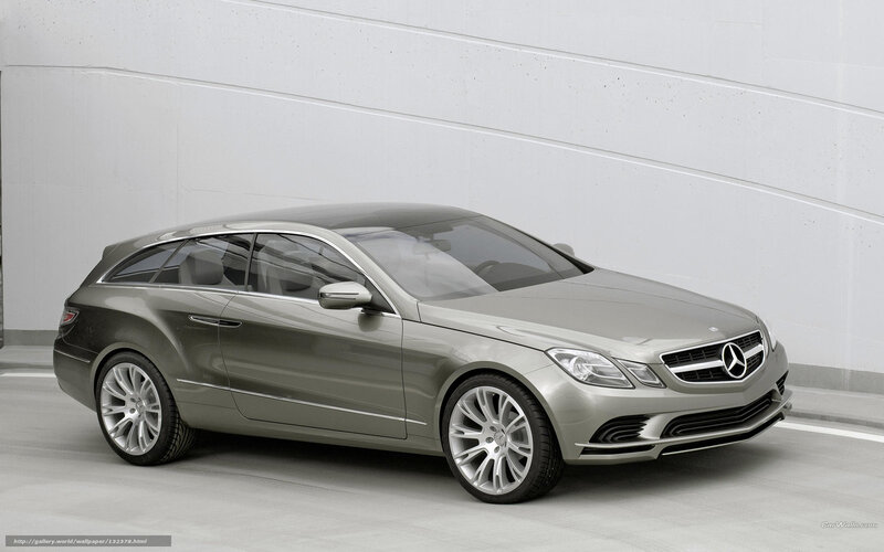 Silver Mercedes-Benz Concept Car — Modern, 3d Render, Wall