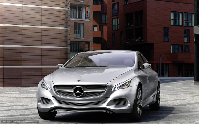 Silver Mercedes-benz Concept Car — Modern, Afternoon, 3d Render, Building