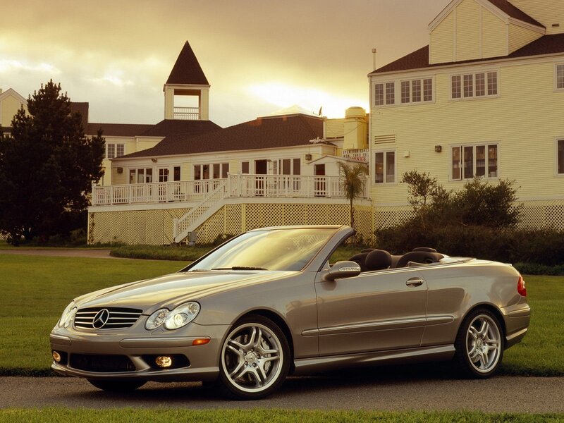 Silver Mercedes-Benz convertible