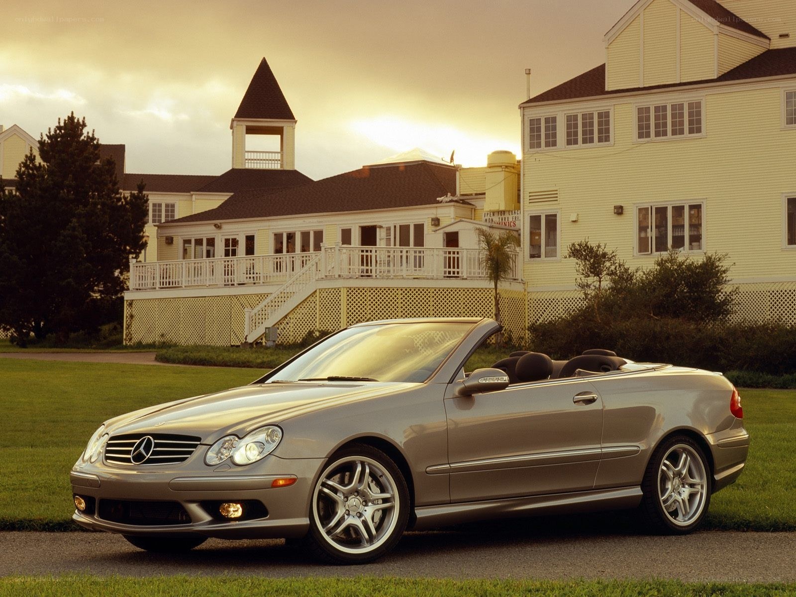 Silver Mercedes-Benz convertible