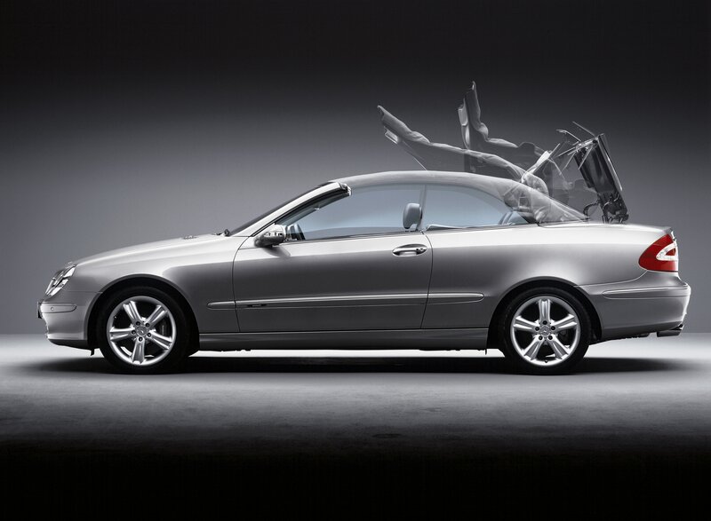 Silver Mercedes-Benz convertible