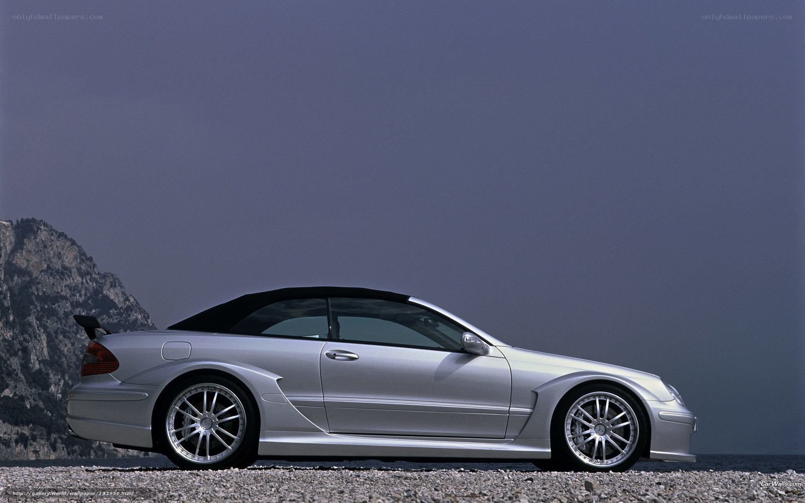 Silver Mercedes-Benz convertible