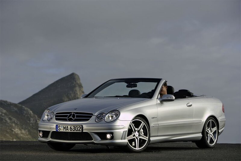 Silver Mercedes-Benz convertible