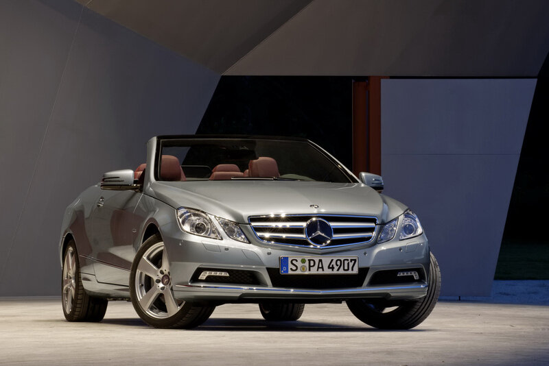 Silver Mercedes-Benz convertible
