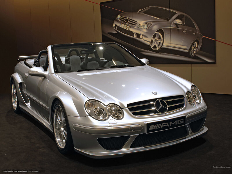 Silver Mercedes-benz Convertible — Dramatic, Photograph