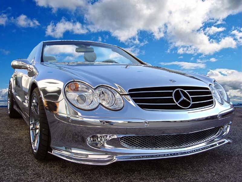Silver Mercedes-benz Convertible — Dramatic