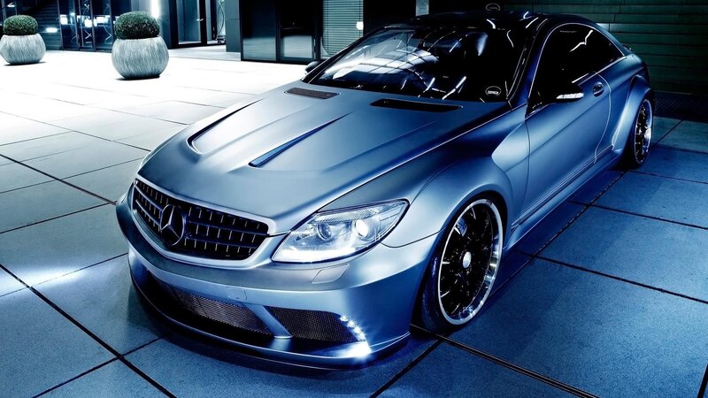 Silver Mercedes-Benz Coupe — Blue, Dramatic, Night