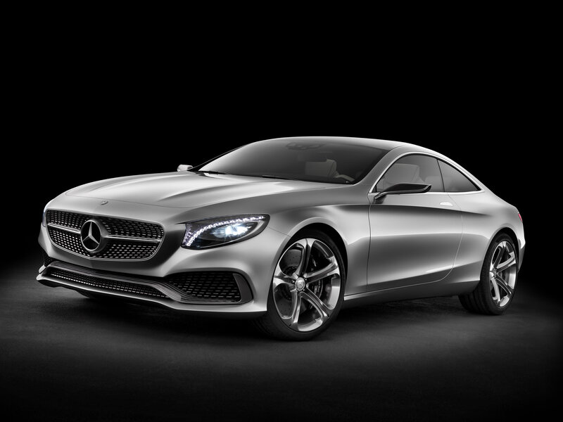 Silver Mercedes-Benz Coupe — Dramatic, Photograph, Car, Headlights