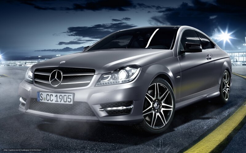 Silver Mercedes-benz Coupe — Gray, Dramatic, Night