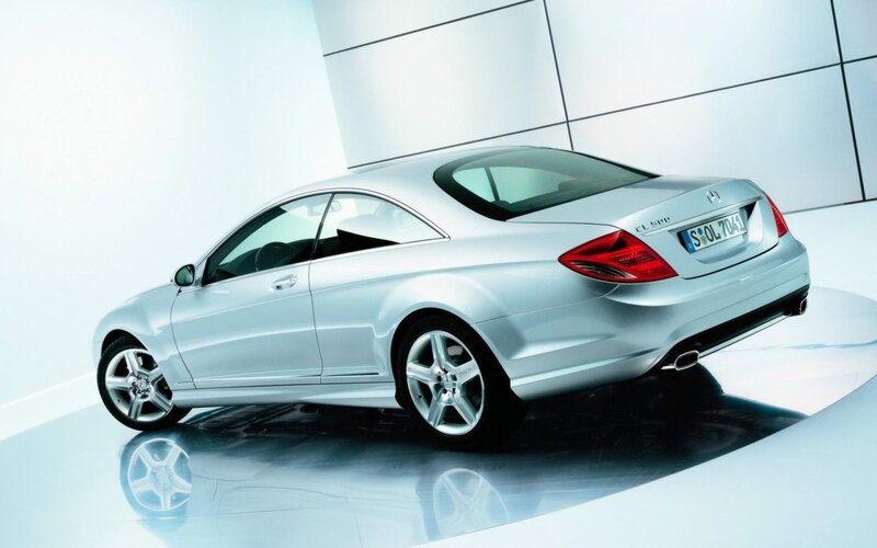 Silver Mercedes-Benz Coupe — Neutral, Photograph, Car, License Plate, Wheels, White, Black