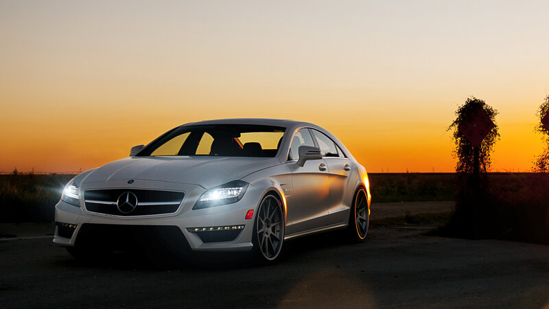 Silver Mercedes-benz Coupe — Orange