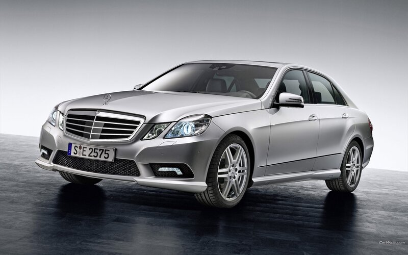 silver mercedes-benz e-class