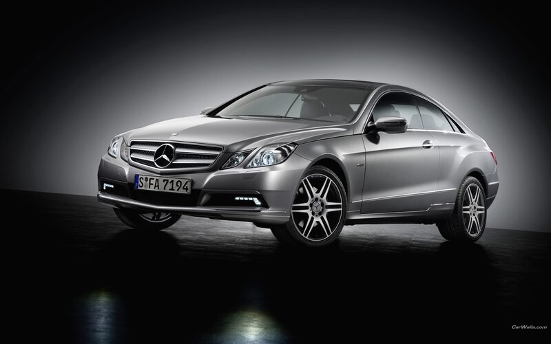 Silver Mercedes-Benz E-Class Coupe