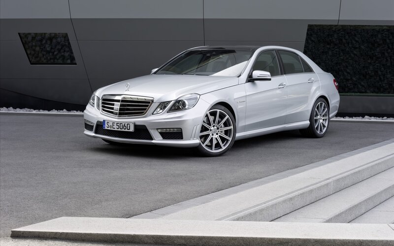 Silver Mercedes-Benz E63 AMG
