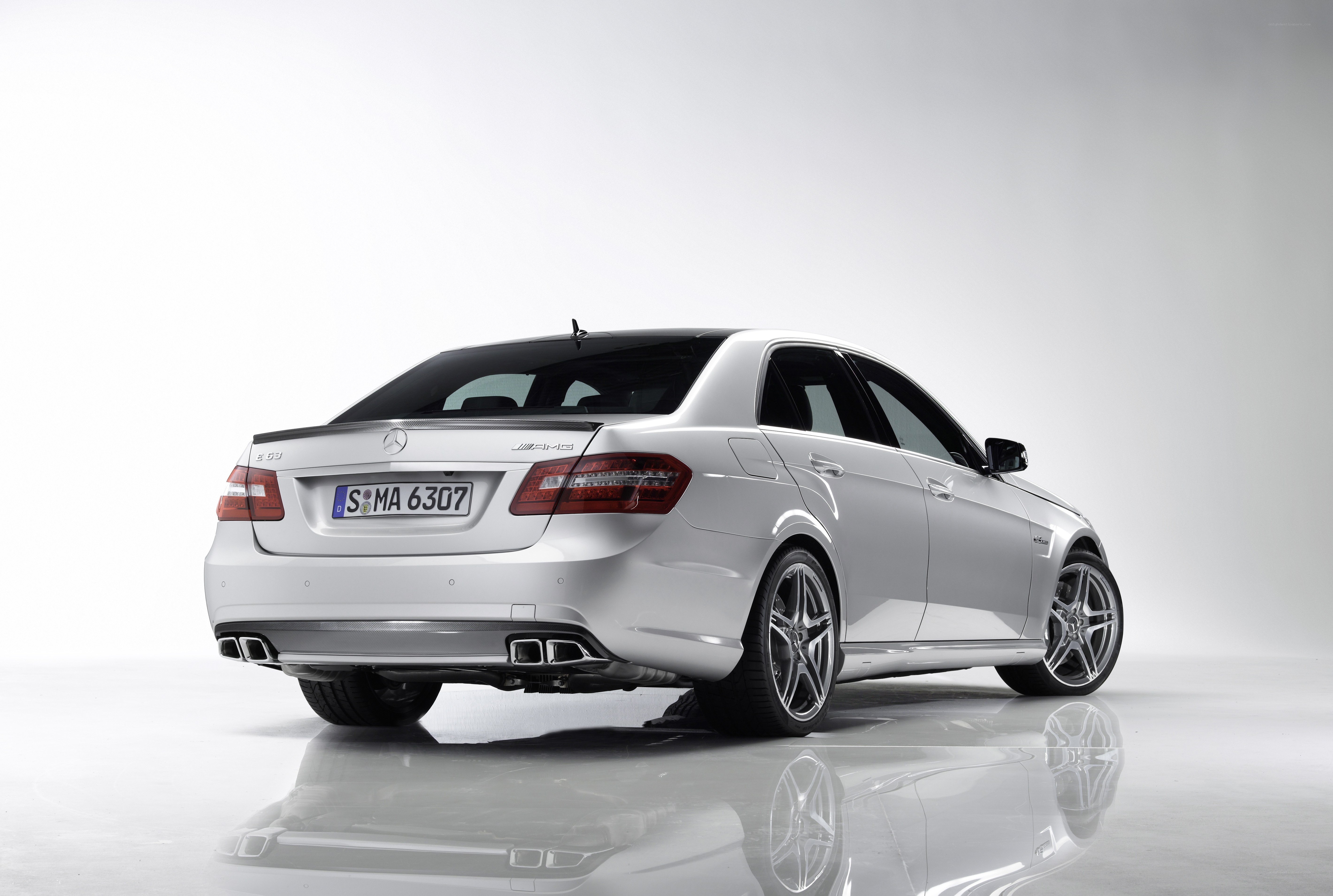 Silver Mercedes-Benz E63 AMG