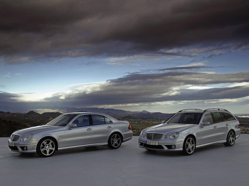 Silver Mercedes-Benz E63 AMG