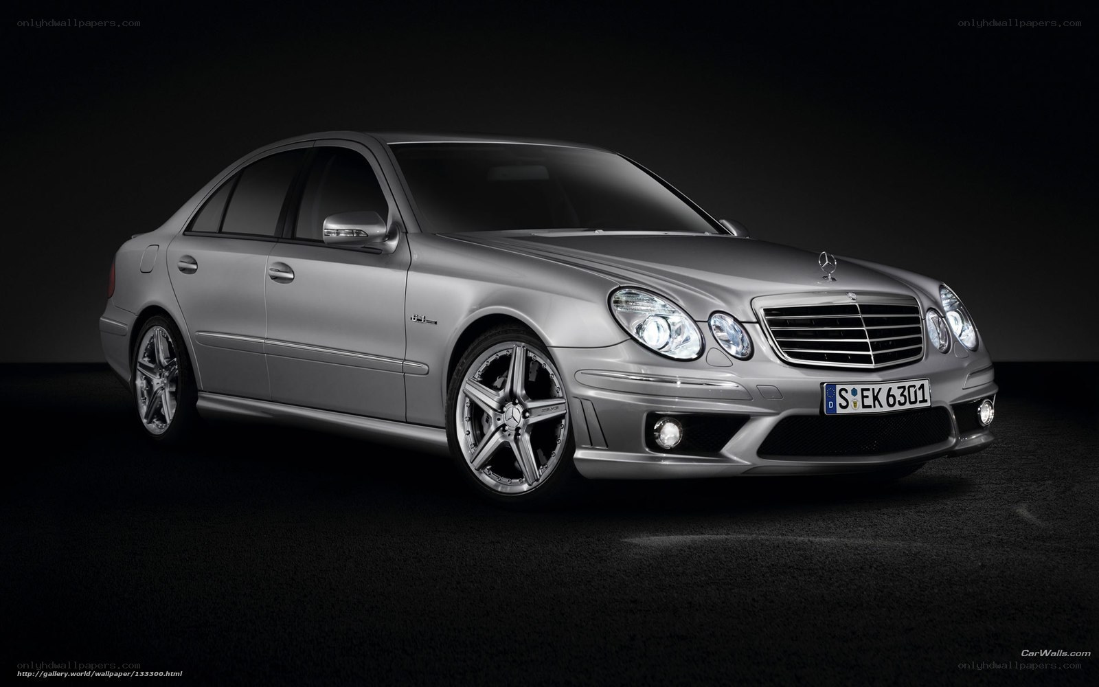 Silver Mercedes-Benz E63 AMG
