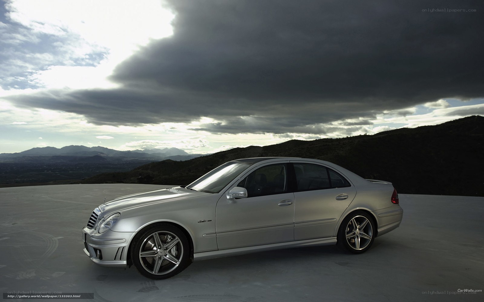 Silver Mercedes-Benz E63 AMG