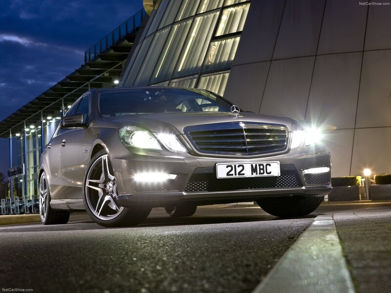 Silver Mercedes-Benz E63 AMG — Gray