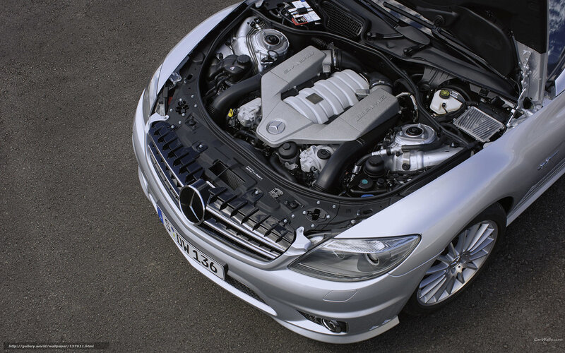 Silver Mercedes-benz Engine