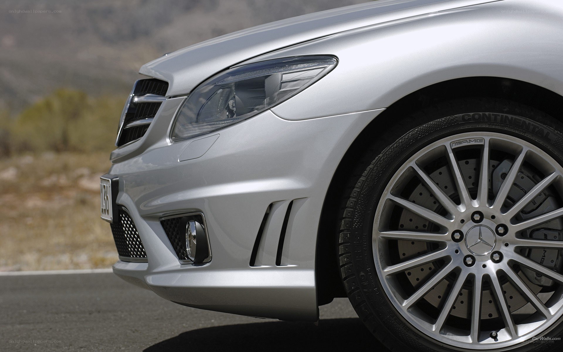 silver mercedes-benz front view
