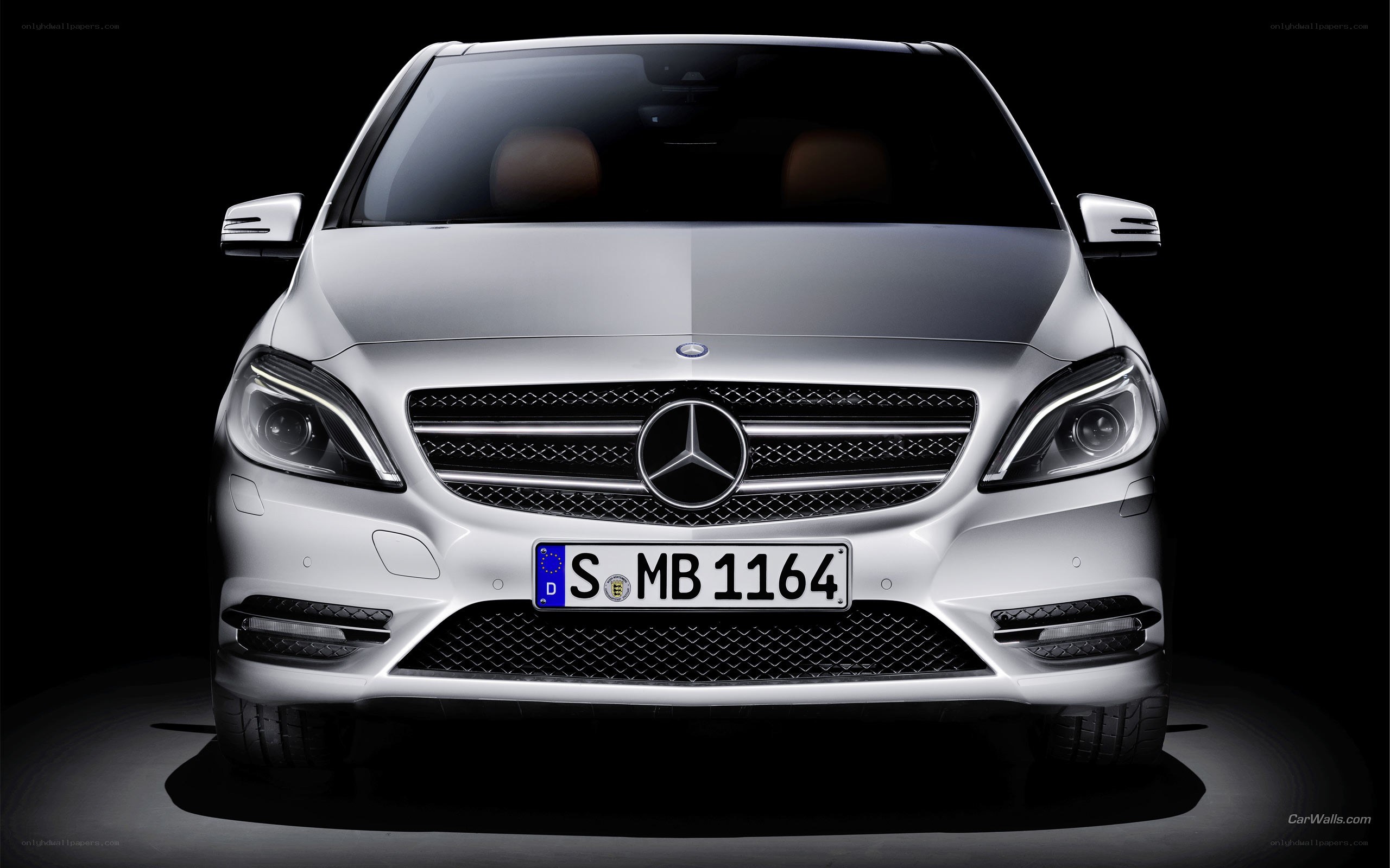 silver mercedes-benz front view
